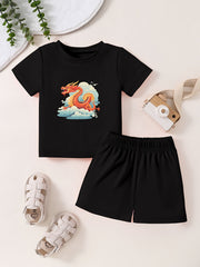 Toddlers 2pc Cartoon Pattern Cotton Set