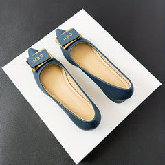 Women's Metallic Low Heel Pointed Toe Office Work Shoes