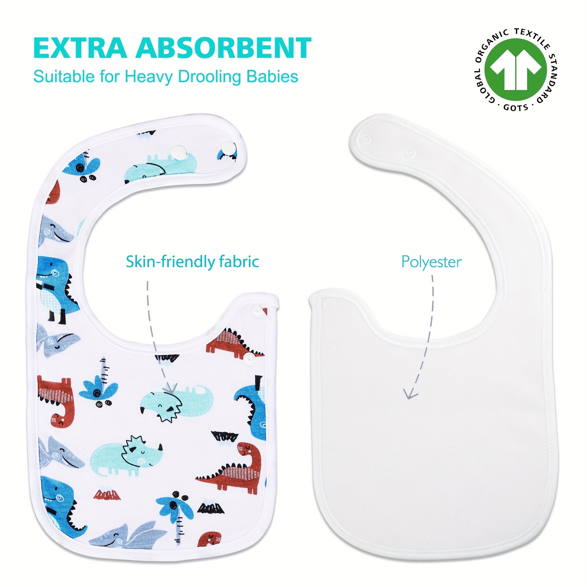 6pcs Soft & Absorbent Bandana Drool Bibs Set for Babies 0-36 Months