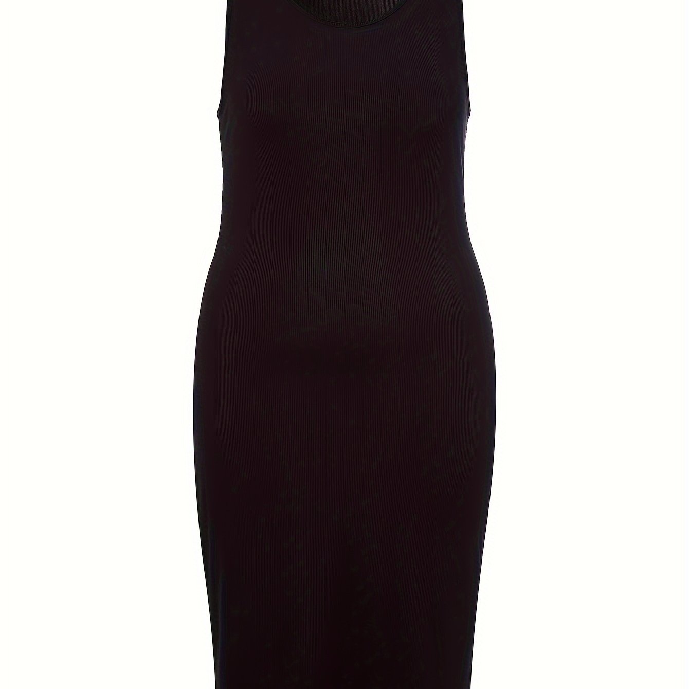 Women's Plus Solid Round Neck Tank Dress