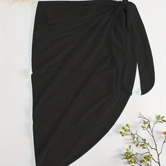 Tie Side Wrap Beach Skirt Solid Asymmetric Sexy Bikini Cover Up