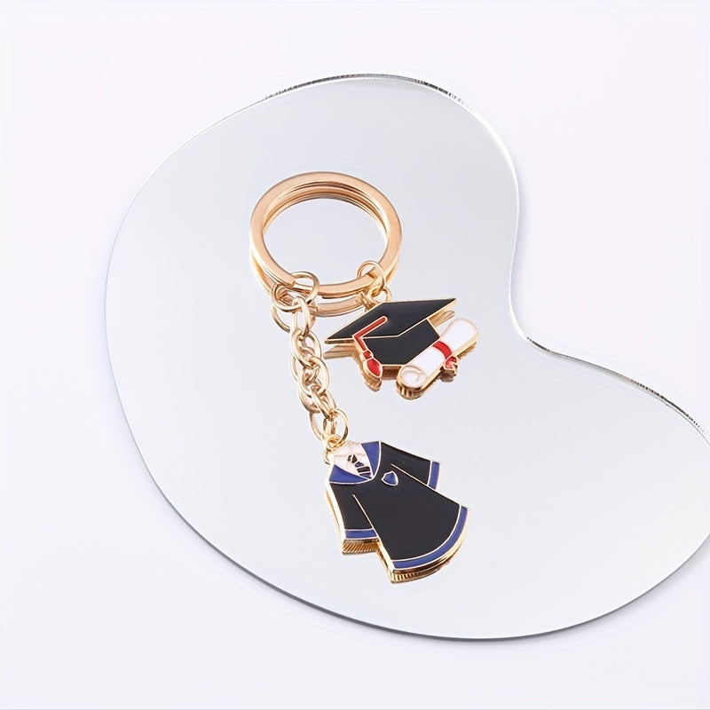 Graduation Dress & Cap Keychain Key Ring Purse Bag Backpack Car Key Charm