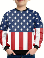 Kid's Star & Stripe Pattern Sweatshirt Unisex Pullover