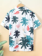 Boys Coconut Tree Print Button Down Shirt