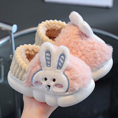 Girls' Cartoon Rabbit Furry House Shoes Soft Non-Slip Indoor Winter Shoes
