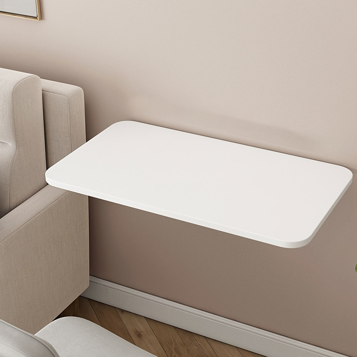 Wall Mounted Floating Folding Table Wooden Bedside Table