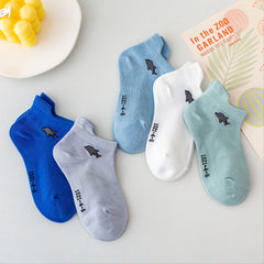 5pcs Boys Comfortable Dolphin Socks for Ocean Series
