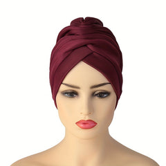 Ruched Turban Cap Elastic Head Wrap Ramadan Head Scarf Chemo Cap Women
