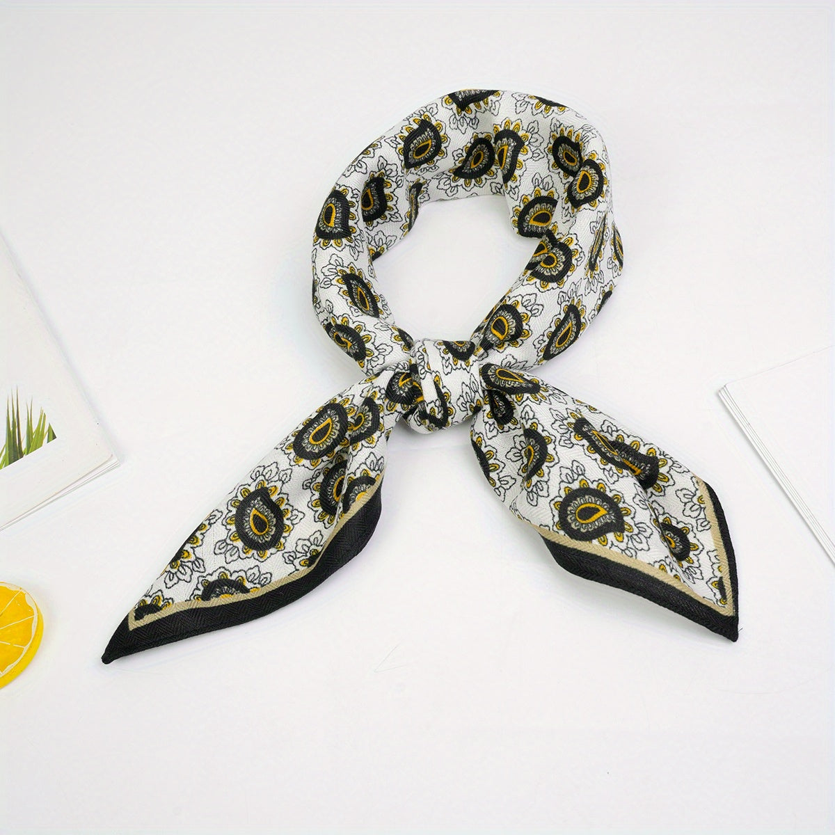 Paisley Print Square Scarf Lightweight Bandana