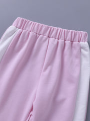 Girls' Spliced Casual Trousers - Stylish and comfortable slim fit pants