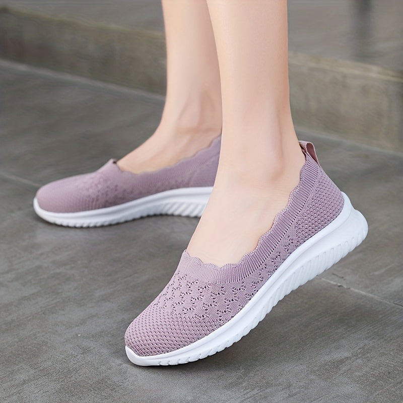 Women's Slip On Breathable Shoes Comfortable Plain Toe Solid Shoes