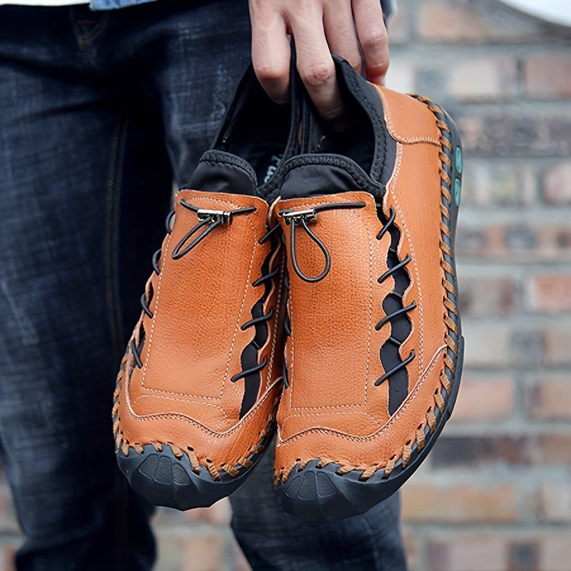 Men's Stitch Detail Loafer Shoes Non slip Slip On Shoes Men's Shoes