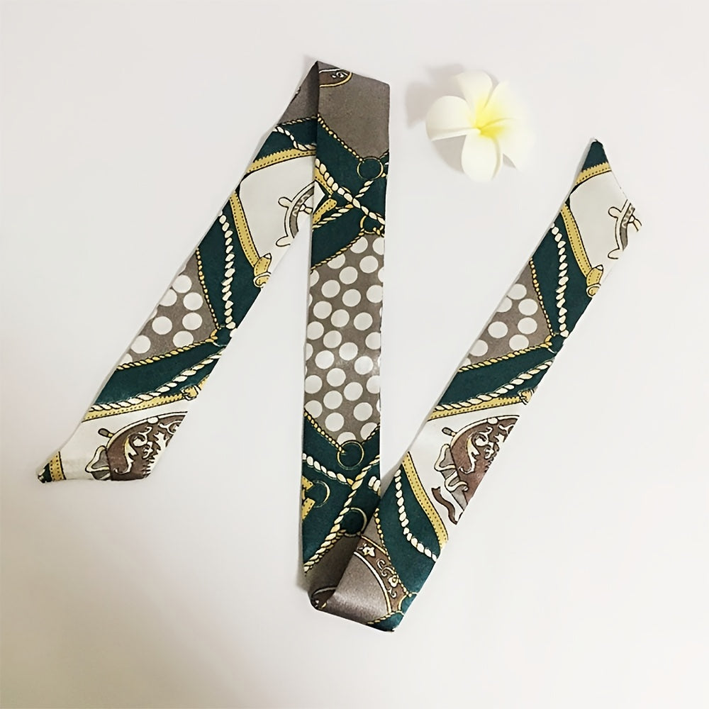 3pcs Green Ribbon Neckerchief Hair Tie Set