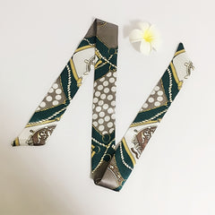 3pcs Green Ribbon Neckerchief Hair Tie Set