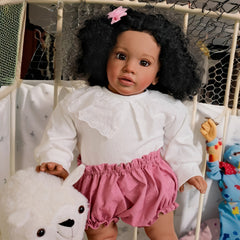 Realistic 66cm Doll with Long Curly Hair & Lace Outfit Collectible Doll
