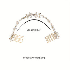 Crystal Hair Comb Bun Hair Headdress Floral Hair Comb Pair Comb Soft Chain Brida