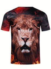 Lion 3D Printed Unisex T-Shirt for Spring and Summer