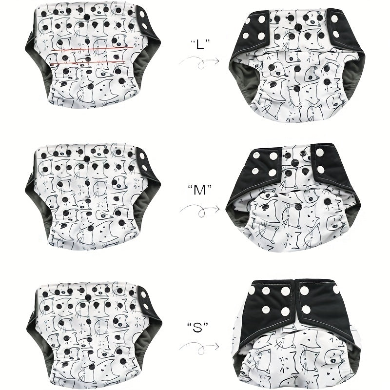 4 Pcs Reusable Cloth Diapers For Girls Boys Adjustable Washable Nappy