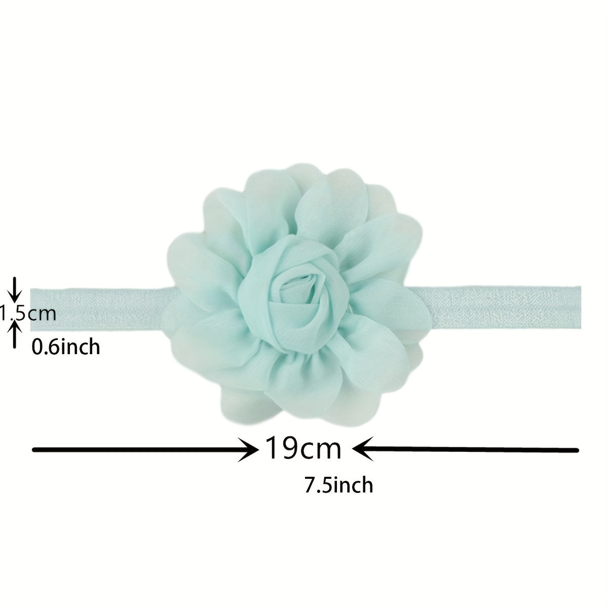 Candy Chiffon Flower Elastic Headband Girls Decorative Hair Accessories