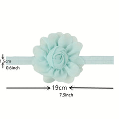 Candy Chiffon Flower Elastic Headband Girls Decorative Hair Accessories