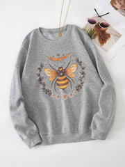 Bee & Flower Graphic Sweatshirt for Women