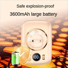 Cartoon Hand Warmer Mobile Phone Power Supply With LED Dazzling Lights