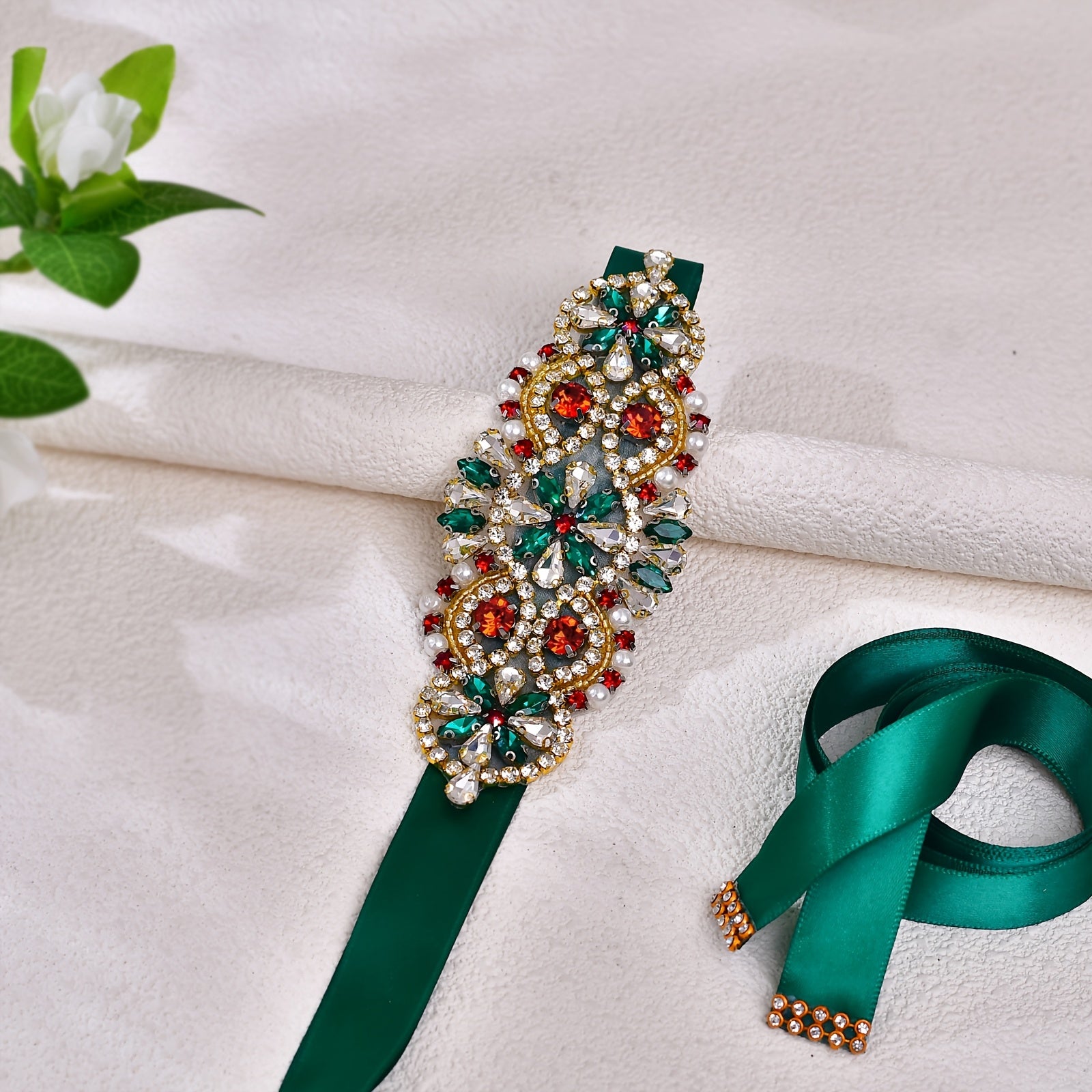 Adjustable Rhinestone Waist Belt for Dresses & Coats