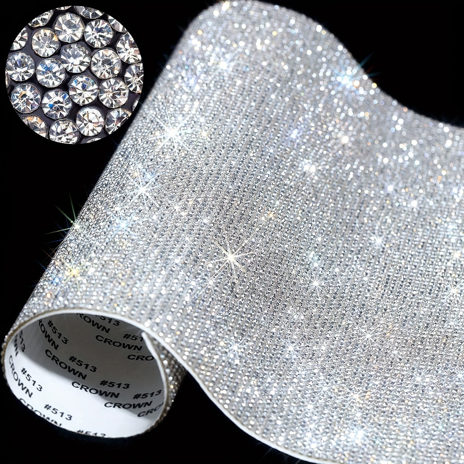 Crystal Rhinestones Sticker Self Adhesive Glitter Gem DIY Car Decoration