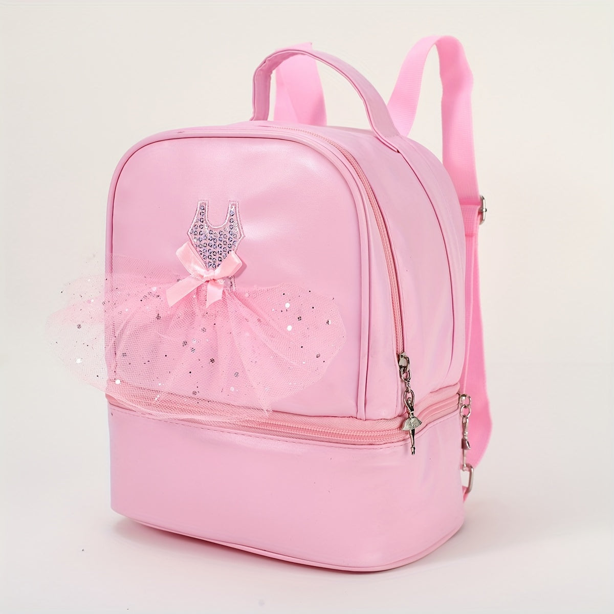 Girls Ballet Mesh Skirt Decor Backpack Large Capacity School Bag