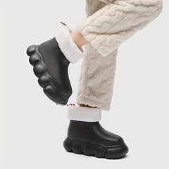 Women's Lightweight Rain Boots Short Tube Winter Thickened Warm Rain Shoes