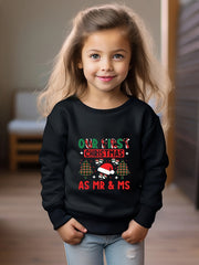 Toddler Kids Christmas Cartoon & Letter Print Sweatshirt Top