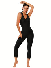 Honeycomb Yoga Jumpsuit Tummy Control Butt Lifting Skinny Shaping Cami