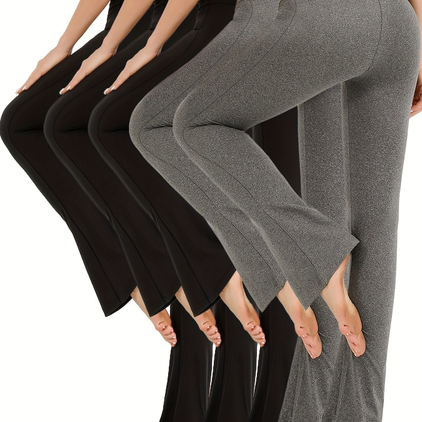 Women's High Waist Flare Pants Tummy Control Yoga Bell Bottom Active Wear