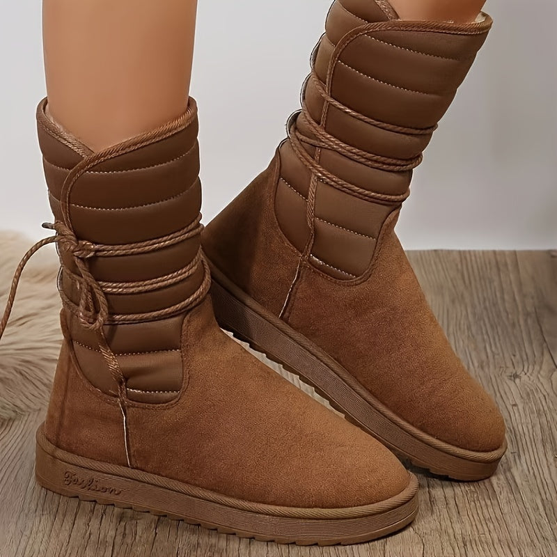 Winter Fleece Lined High Tube Snow Boots