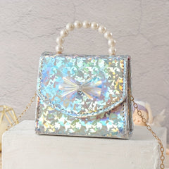 Glitter Bow Decor Coin Purse Crossbody Bag