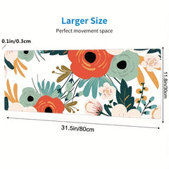 Large Flower Gamer Mouse Pad - Non-Slip Waterproof Natural Rubber Base