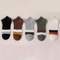 5 Pairs Casual Sports Socks Men's Crew Socks Outdoor All Seasons