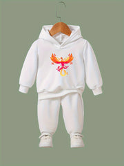 Phoenix Print 2pcs Girls Sports Outfits - Spring/Fall Outdoor Gift