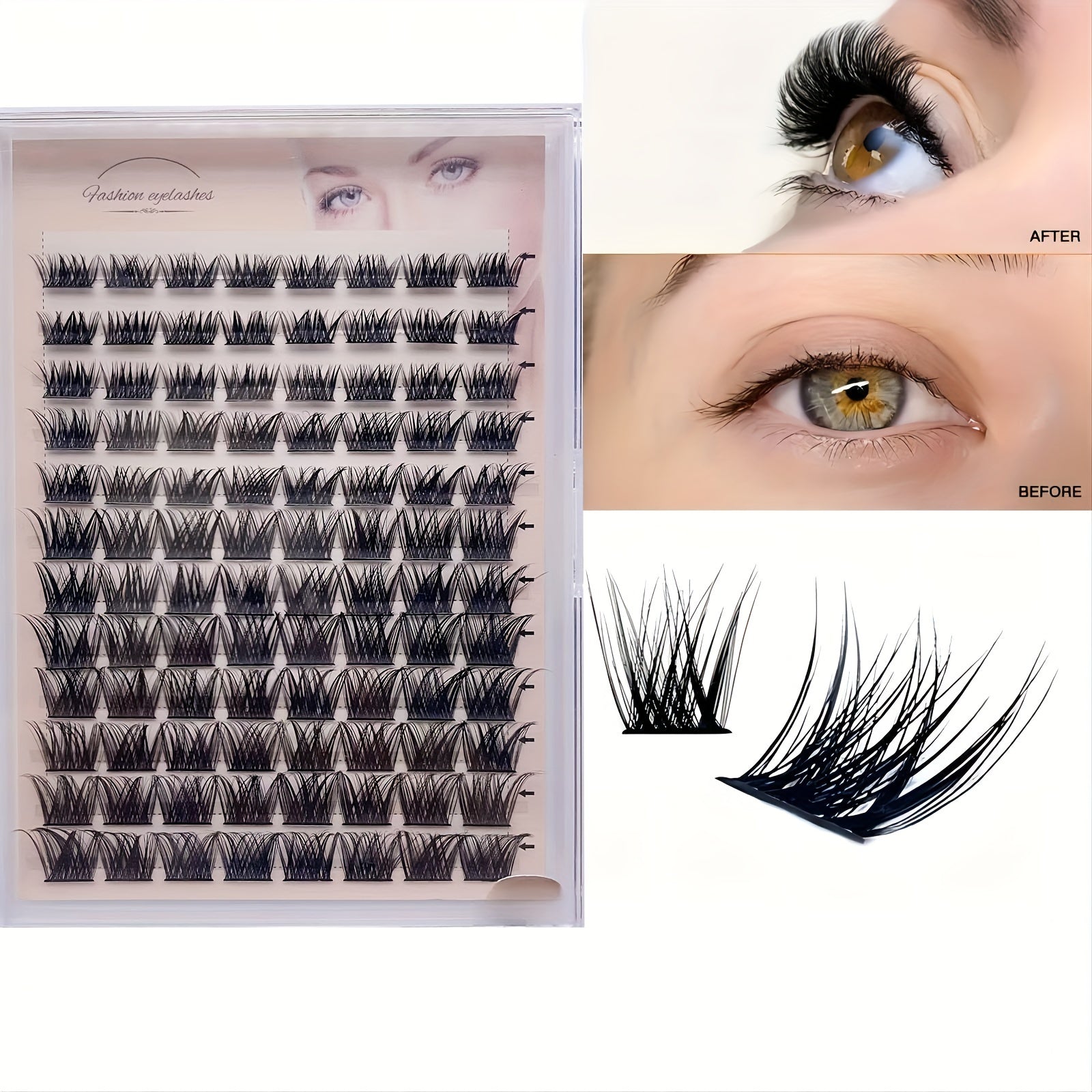 D Curl Volume Cluster Lashes DIY at Home 8-16 Mix