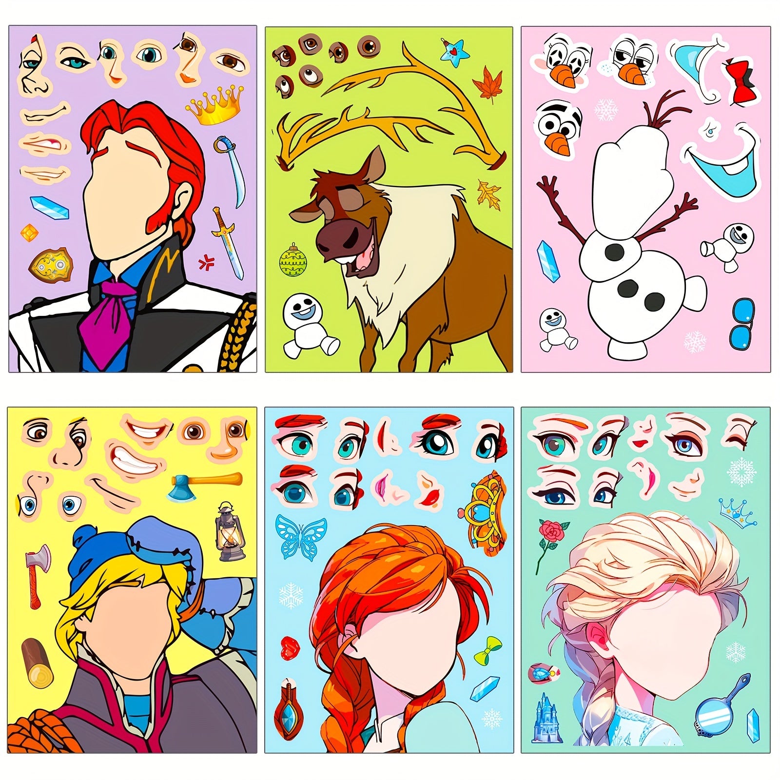 Fairy Tale Character Face Changing Puzzle Stickers