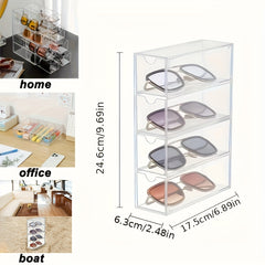 1pc Sunglasses Organizer Rack Durable Plastic Storage