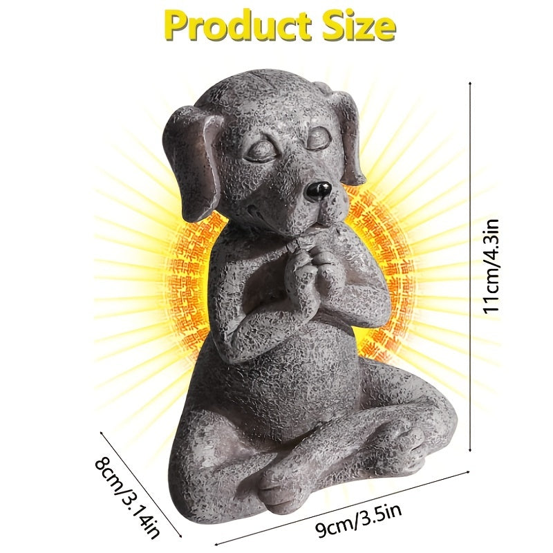 Meditating Dog Statue for Fairy Garden Tranquility Buddha Gift