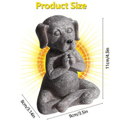 Meditating Dog Statue for Fairy Garden Tranquility Buddha Gift