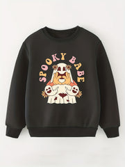 Spooky Season Girls Sweatshirt Halloween Party Kids Pullover