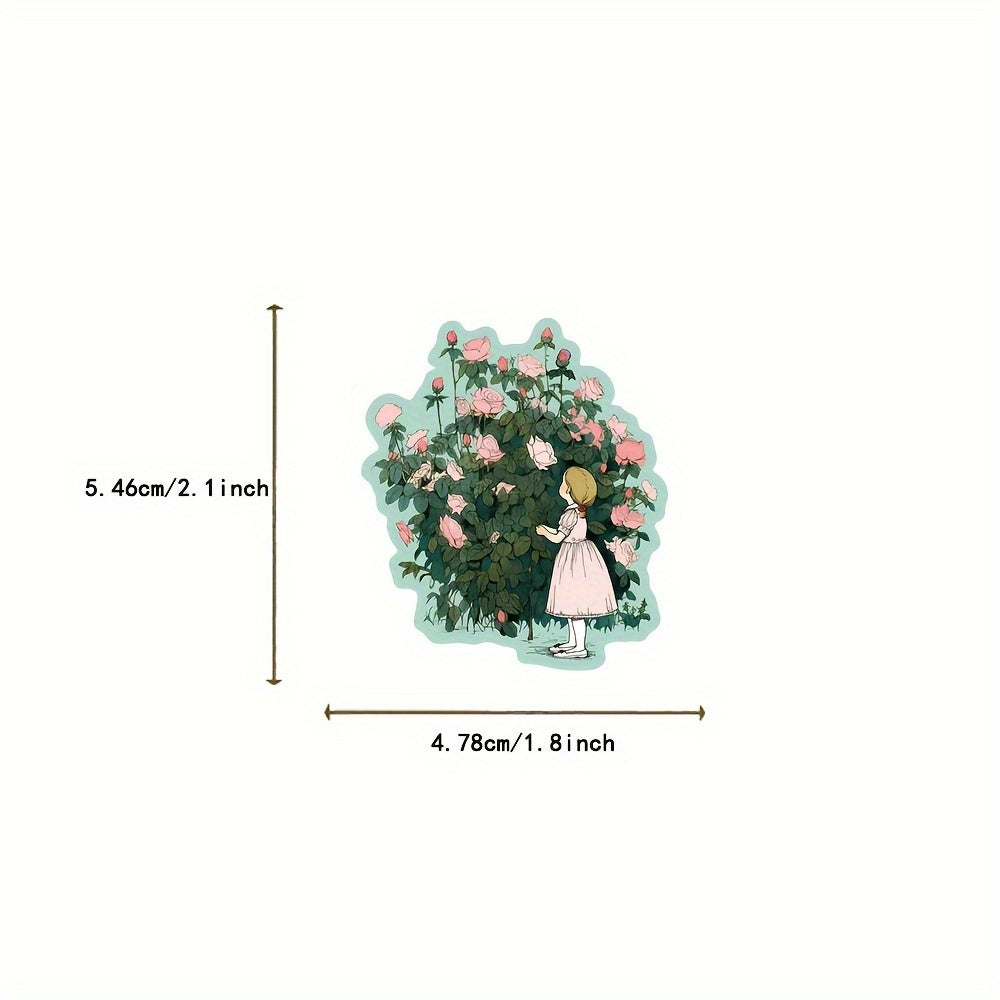 50pcs Cartoon Fairy Tale Girl Series Stickers For DIY Decoration