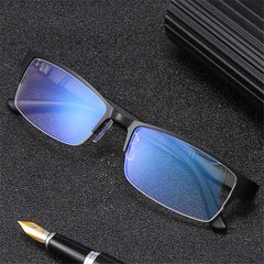 Half Frame Men's Business Metal Reading Glasses