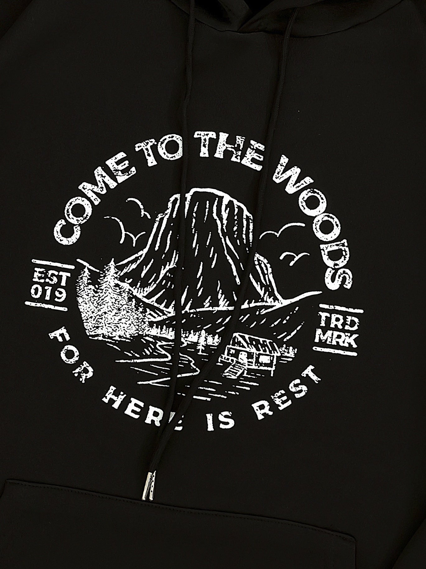 Scenes & Letter Ring Print Hooded Shirt Solid Long Sleeve Sweatshirt