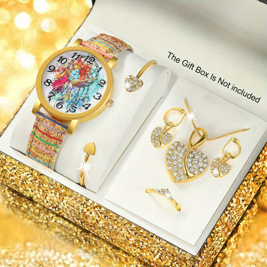 Elegant Quartz Watch & Jewelry Set for Events & Weddings
