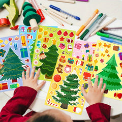 Cartoon Santa Claus Tree Stickers Christmas Decorations Window Glass