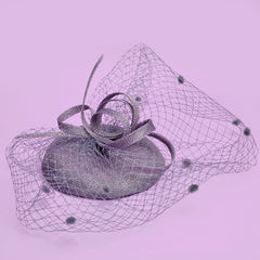Retro Feather Veil Mesh Flower Hat for Women